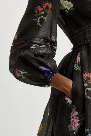 Floral Print Organza Midi Dress Size 12 - BNWT