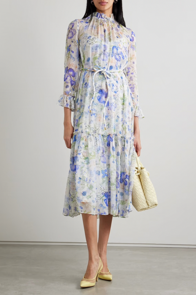 Chiffon Floral Midi Dress Size 8 - BNWT