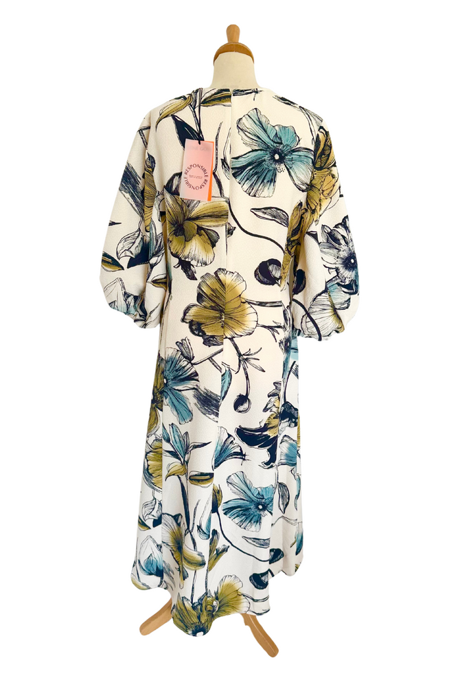 Floral Print Midi Dress Size L - New with Tags