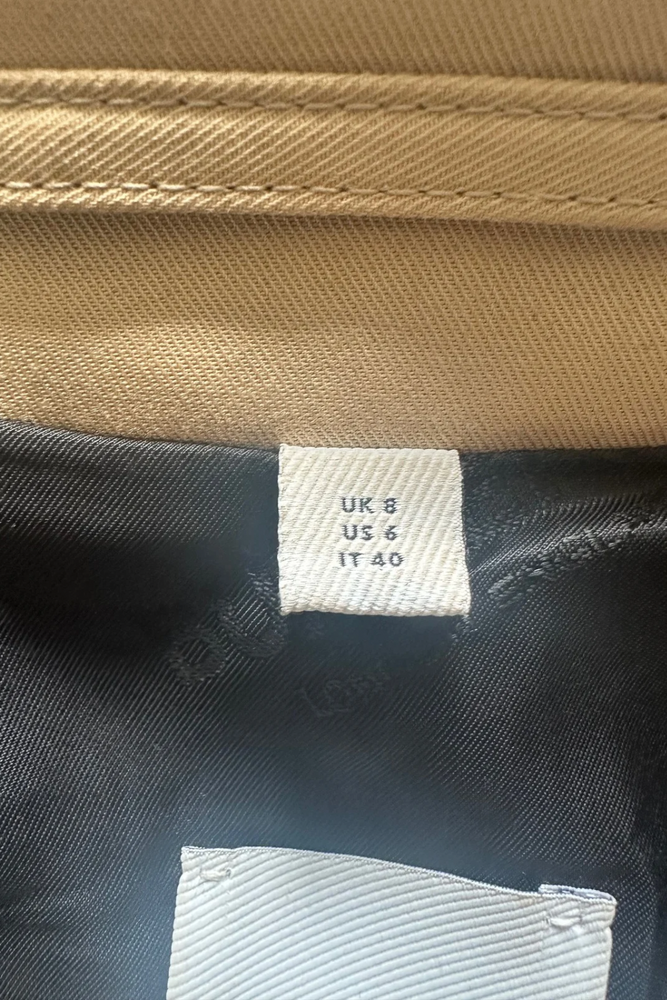 Panelled Qulited Trench Coat Size UK 8 - Preloved