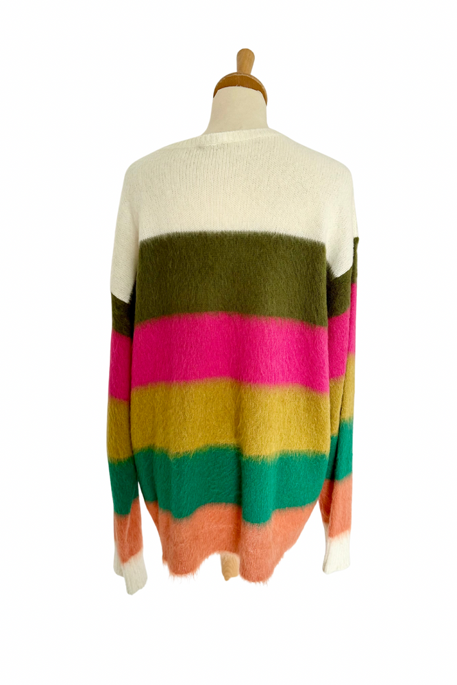Striped Mohair Sweater Size UK 16 - Preloved