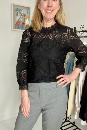 High Neck Lace Blouse Size 10 - Preloved