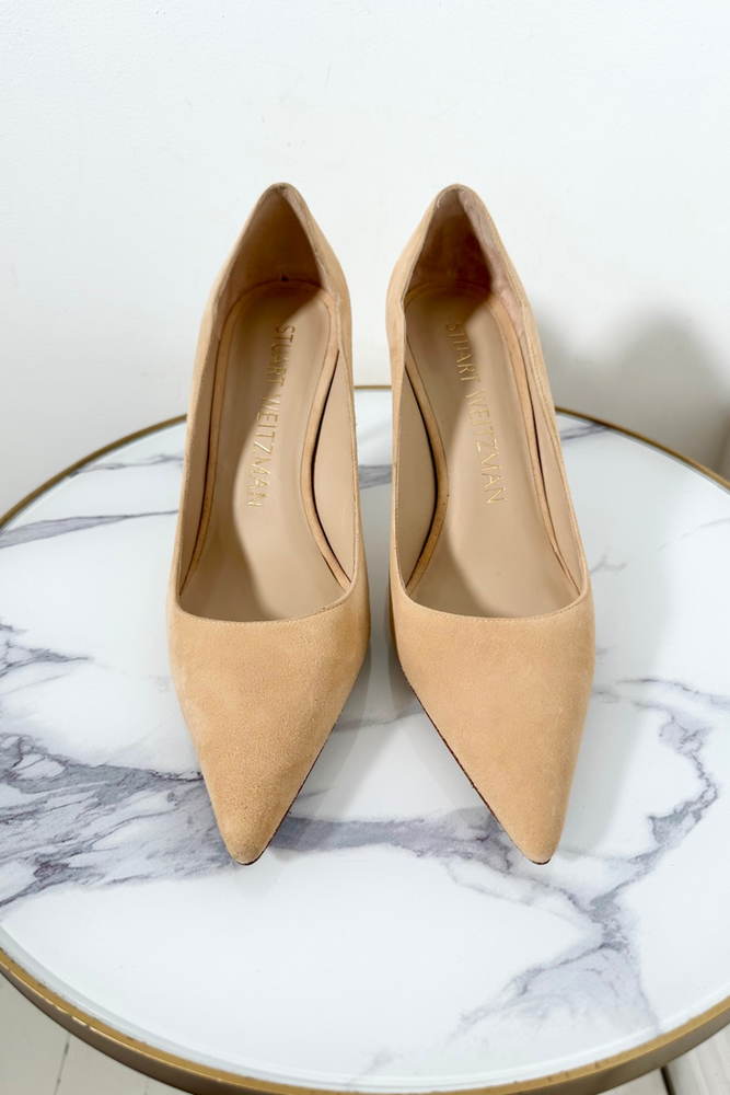 Stuart 85 Suede Scallop Heels Size 39 - New