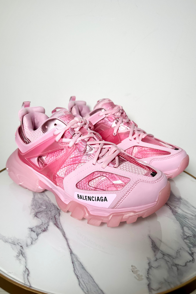 Pink Clear Sole Vegan Track Trainers Size 7 - New