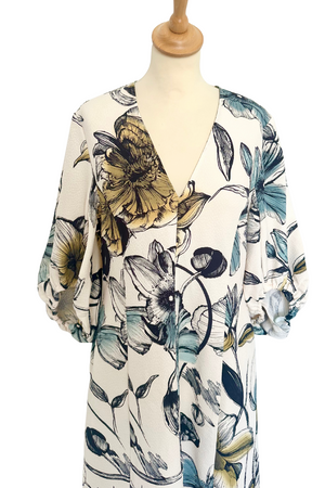 Floral Print Midi Dress Size L - New with Tags
