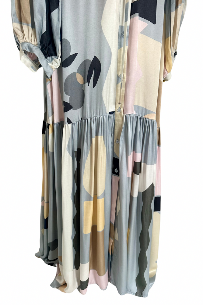 Abstract Print Maxi Dress Size 6 (Would fit a UK 10) - Preloved