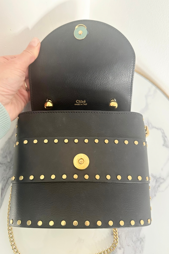 Aby Lock Studded Handbag - As New