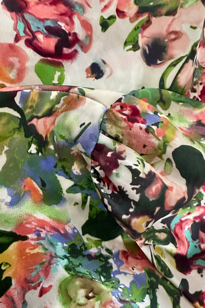 Floral Satin Blouse Size 14 - Preloved