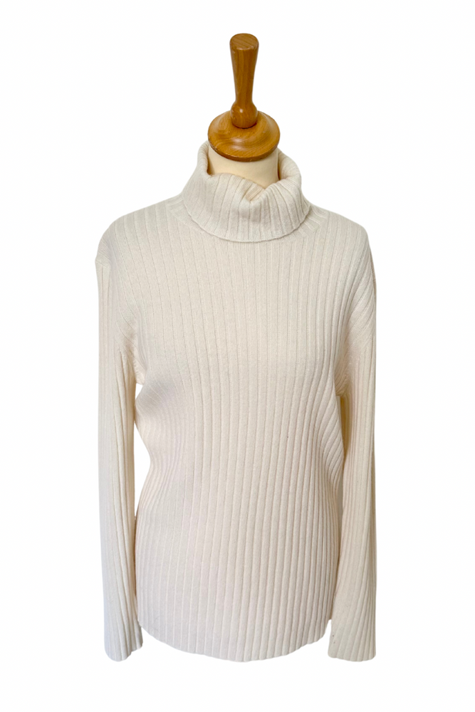 100% Cashmere Roll Neck Jumper Size XL - Preloved