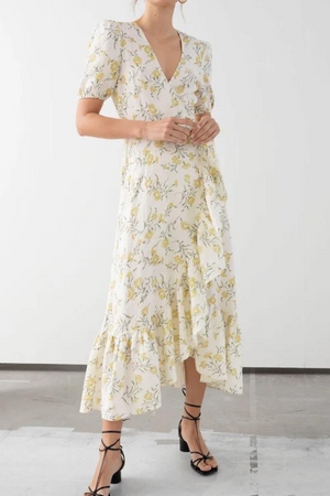 Floral Linen Midi Dress Size UK 8 - BNWT