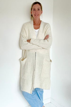 Wool Blend Longline Cardigan Size M - New with Tags