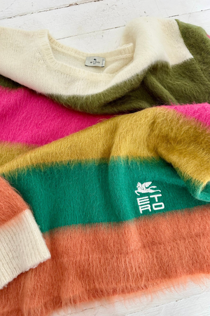 Striped Mohair Sweater Size UK 16 - Preloved