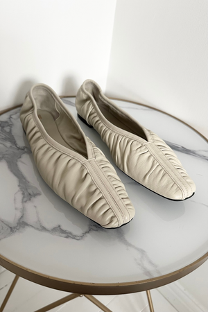 Gathered Leather Ballet Flats Size UK 6 - BNWT