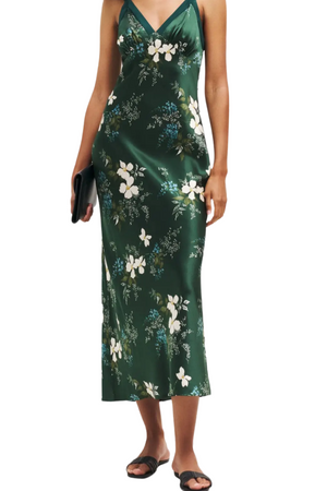 Silk Slip Floral Maxi Dress Size S - New with Tags
