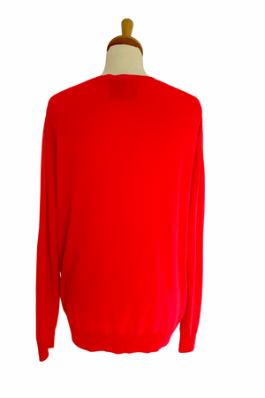 Red 'Lips' Merino Sweater Size L (UK 14) - Preloved