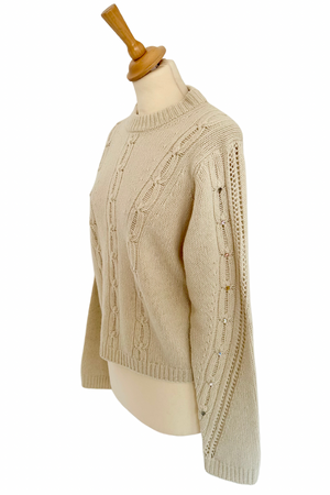 Merino Wool Cable Knit Sweater Size M - BNWT