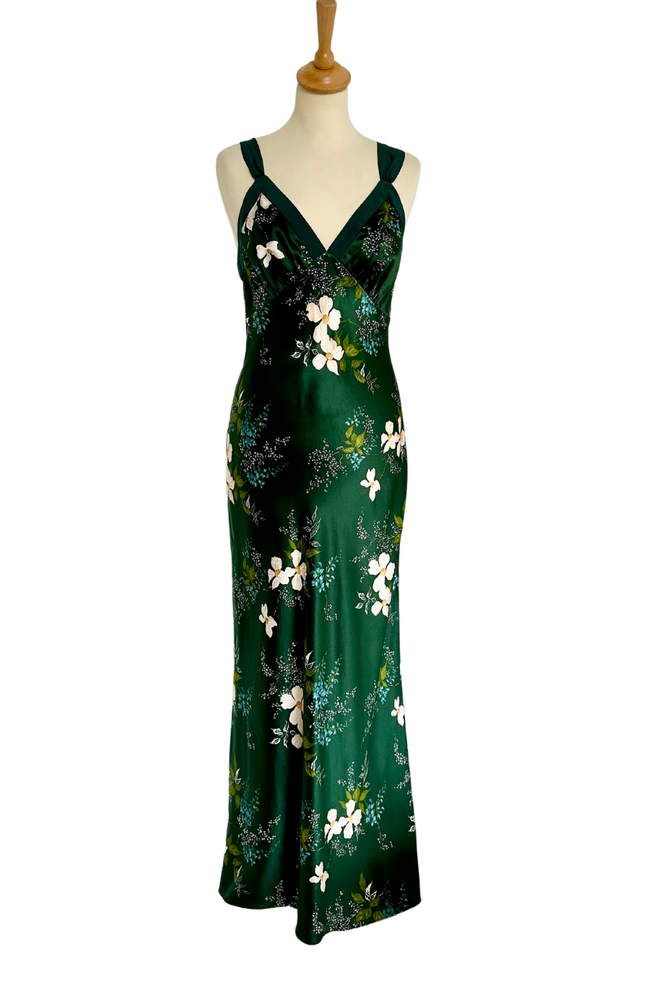Silk Slip Floral Maxi Dress Size S - New with Tags
