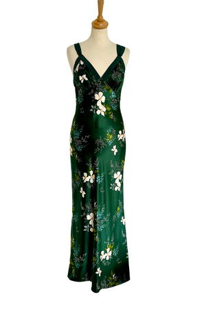Silk Slip Floral Maxi Dress Size S - New with Tags