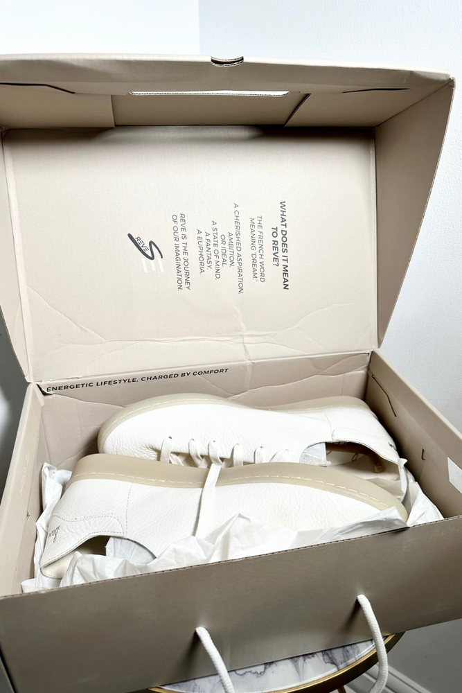 Slim White Leather Trainers Size UK 7.5 - Unworn