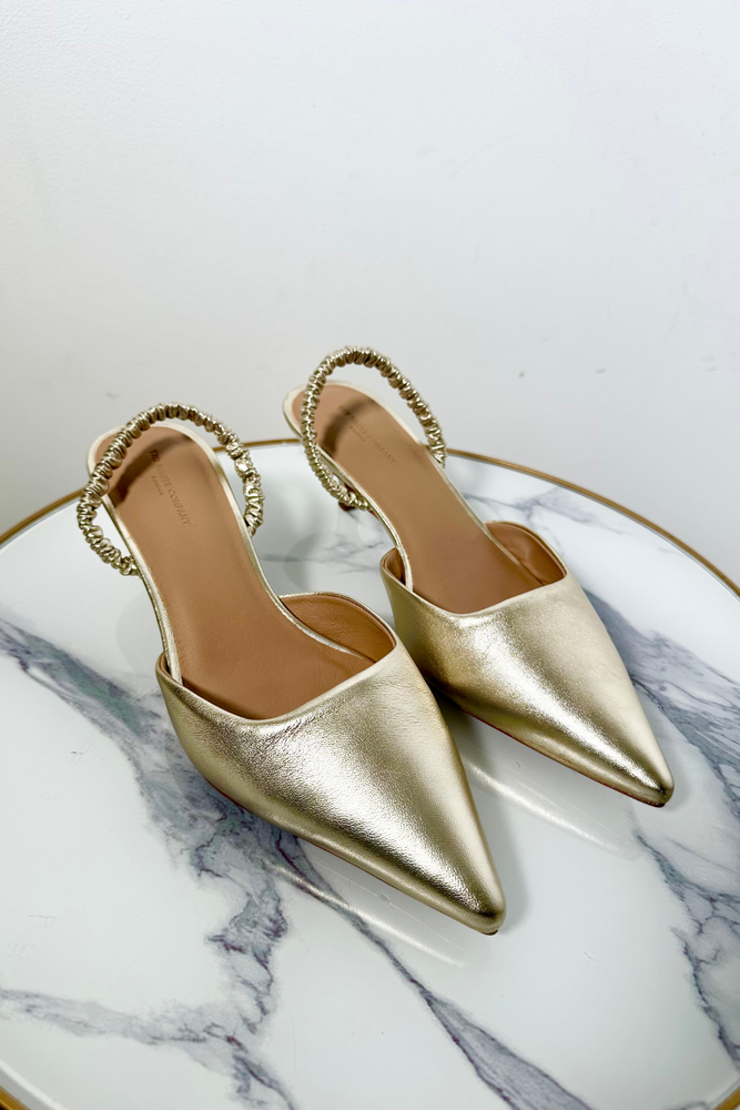 Metallic Slingback Kitten Heels Size 6, 7 & 8 - Unworn