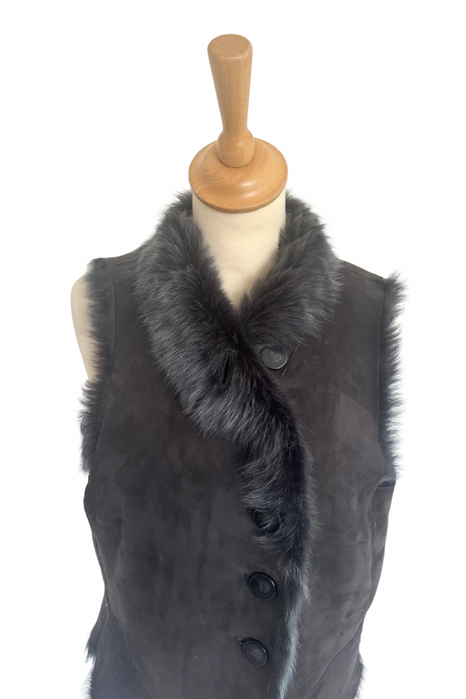 Shearling Vest Jacket Size 12 - Preloved