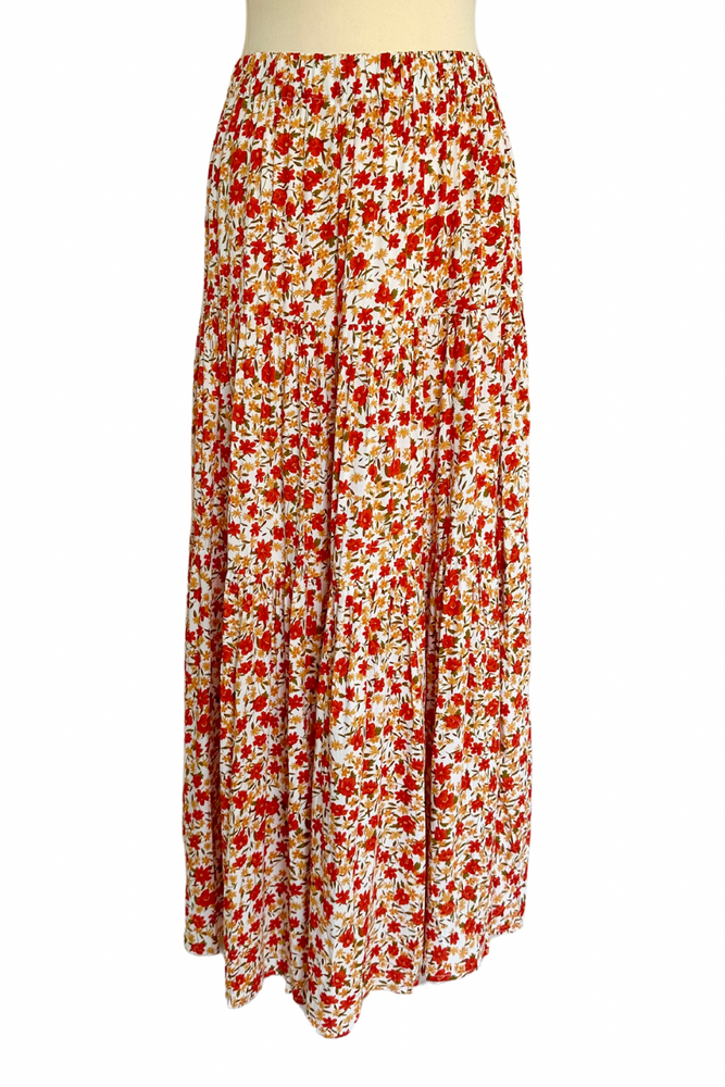 Floral Tiered Maxi Skirt Size M - New with Tags
