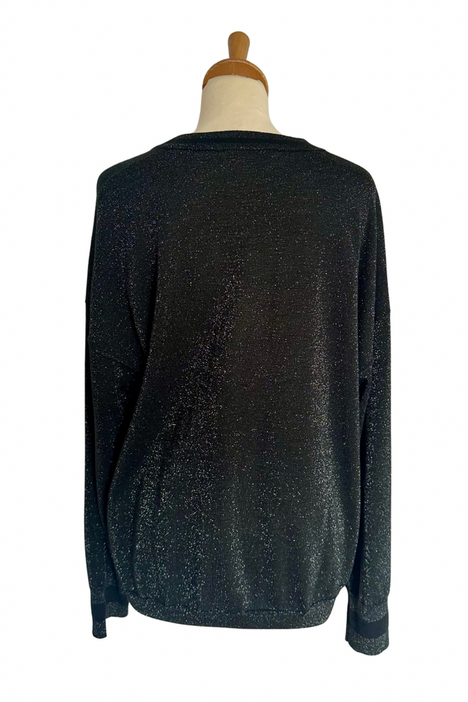 Sparkly V Neck Jumper Size Large - Preloved