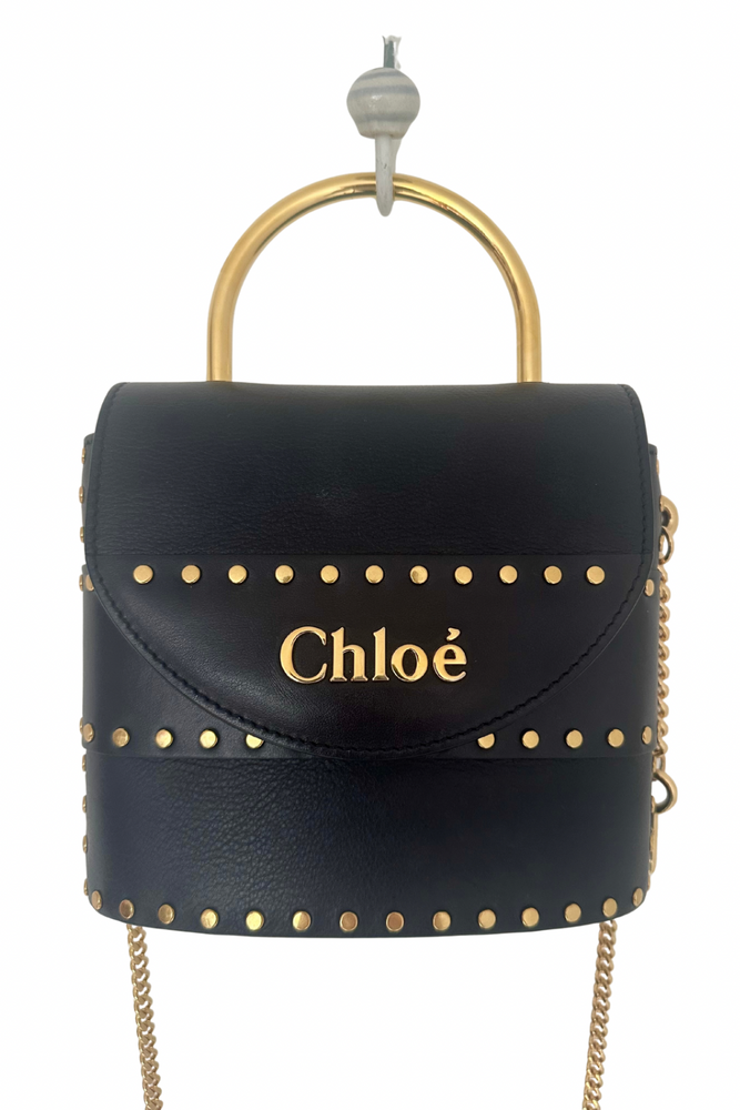 Aby Lock Studded Handbag - As New