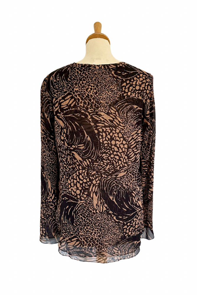 Silk Print Blouse Size 8 - Preloved