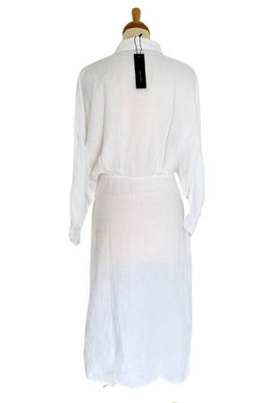 White Linen Midi Dress Size S - BNWT