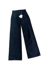Wide Leg Mid Rise Black Jeans W24 - New with Tags