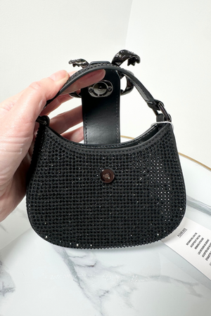 Rhinestone Bow Detail Crescent Micro Bag - BNWT