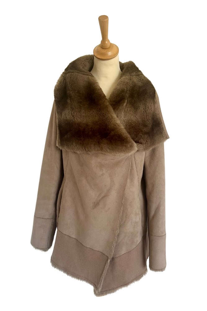 Faux Suede & Shearling Jacket Size 10 - Preloved