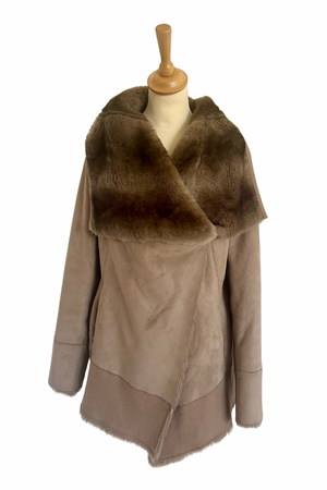 Faux Suede & Shearling Jacket Size 10 - Preloved