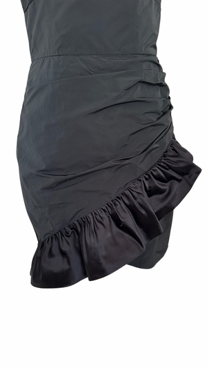 Silk & Taffeta Ruched Mini Dress Size 10 - Preloved