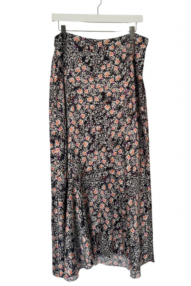 Floral Satin Maxi Dress Size 16 - Preloved