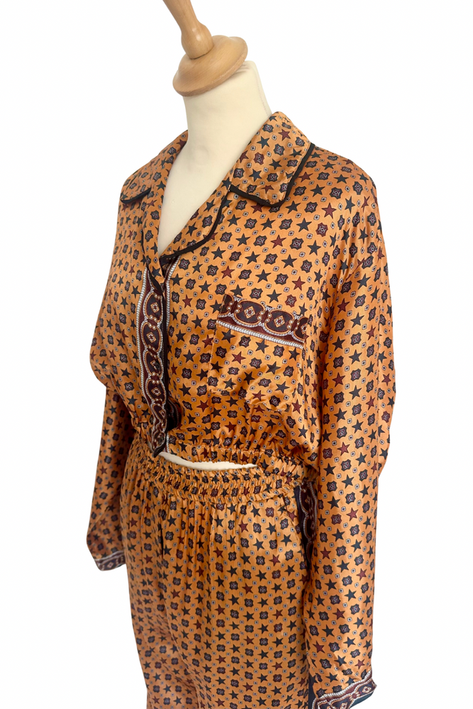 Cropped Satin Blouse Size 8/10 - New with Tags