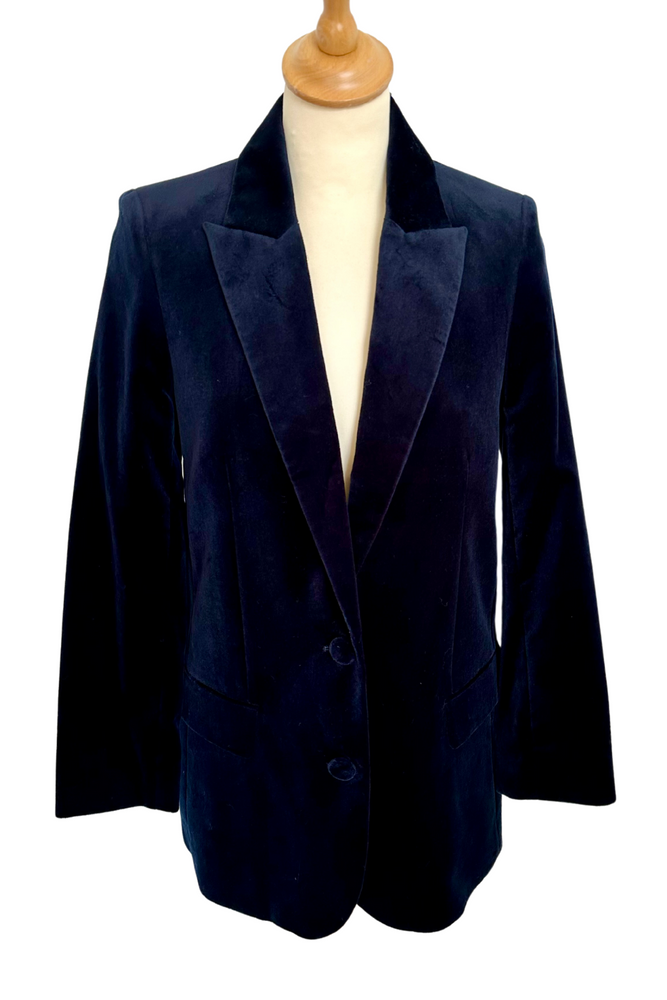 Navy Velvet Blazer Size 6 - BNWT