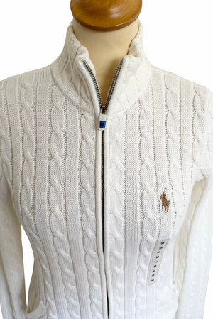 Cable Knit Zip Cardigan Size M - BNWT