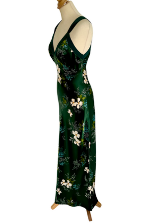 Silk Slip Floral Maxi Dress Size S - New with Tags