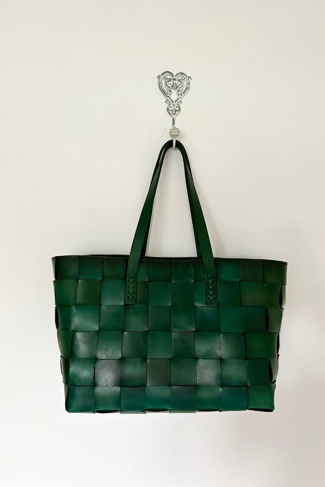 Leather Woven Tote Bag - New with Tags