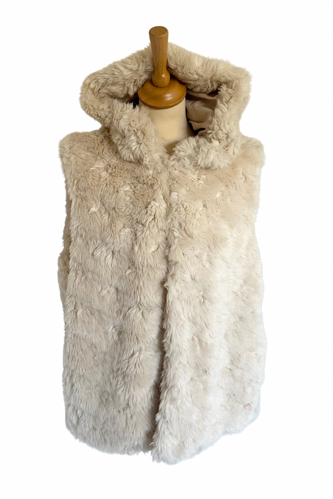 Faux Fur Hooded Gilet Size L - New with Tags