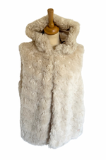 Faux Fur Hooded Gilet Size L - New with Tags