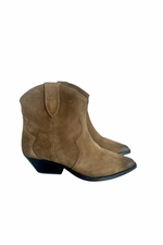 Suede Western Style Ankle Boots Size 2 - Preloved