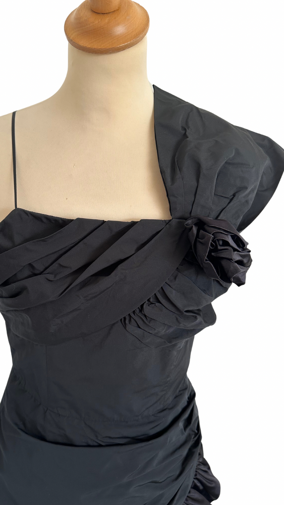 Silk & Taffeta Ruched Mini Dress Size 10 - Preloved