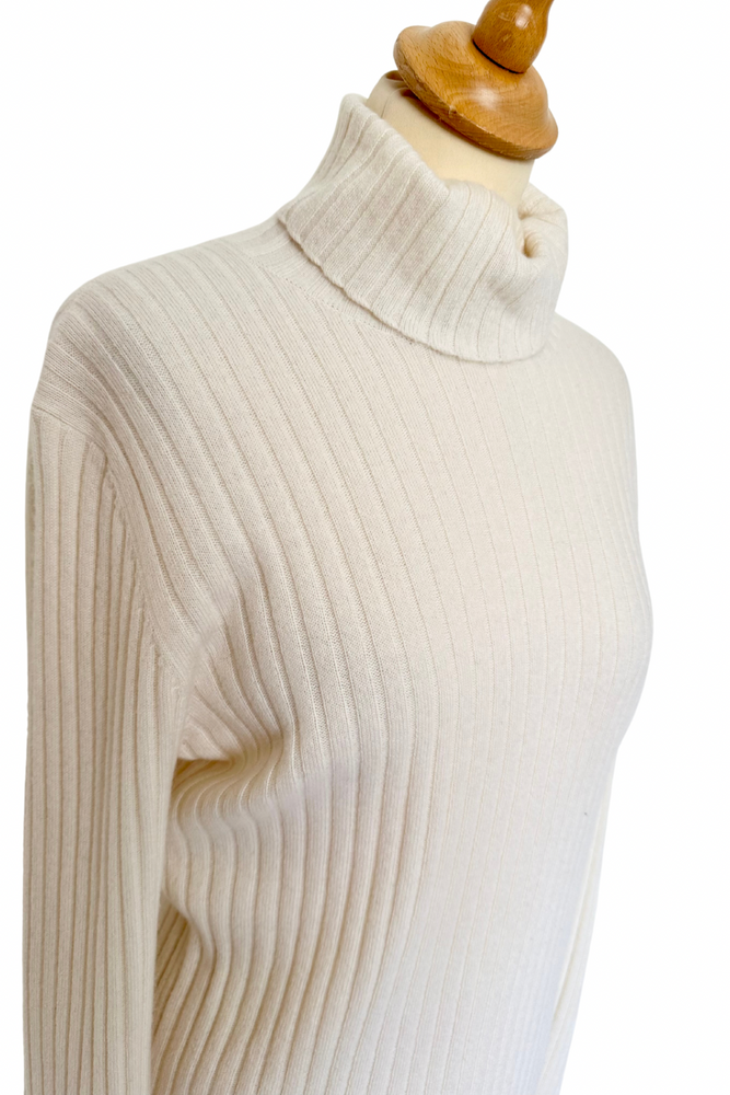 100% Cashmere Roll Neck Jumper Size XL - Preloved