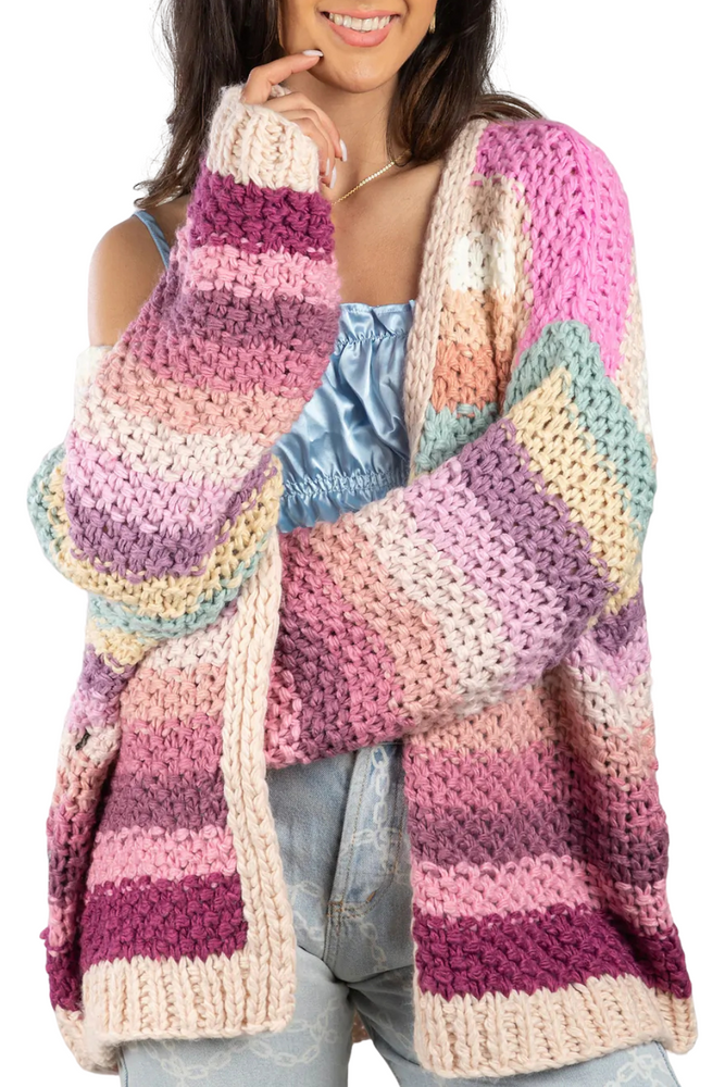 Chunky Knit Open Cardigan Size O/S - Preloved