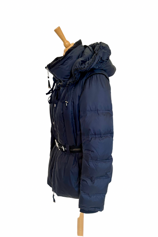 Navy Hooded Puffer Jacket Size UK 12 - Preloved