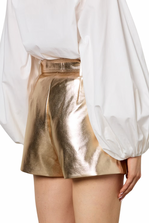 Metallic Vegan Leather Shorts Size 12 - BNWT