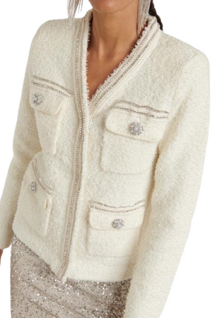 Embellished Boucle Knit Cardigan Size M - BNWT